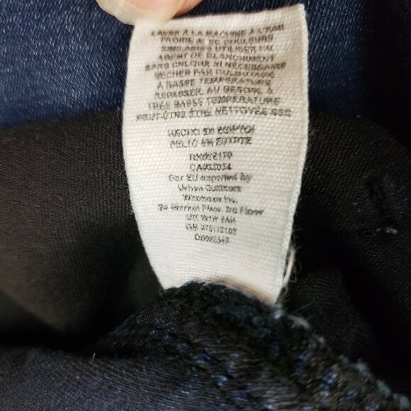 Free People Dark Wash Blue Jeans Size 27 Raw Hem Skinny Leg Distressed Pull-On - Picture 11 of 14